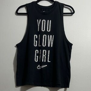 Nike Black Tank Top with White Text